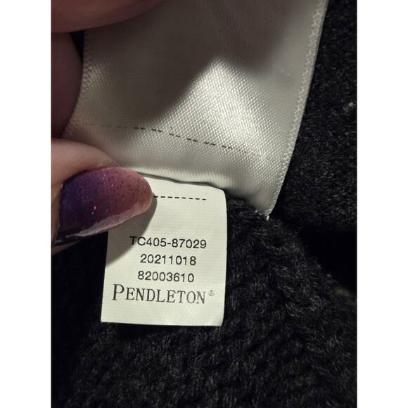 PENDLETON Harding Open Front LONG Cardigan Sweater Aztec Cotton Wool Women's L - Picture 9 of 12